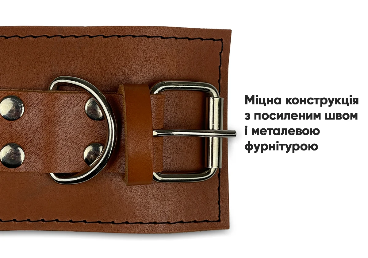 Манжета EasyFit F10 для тяги на тренажері регульована 16-31 см натуральна шкіра коричнева