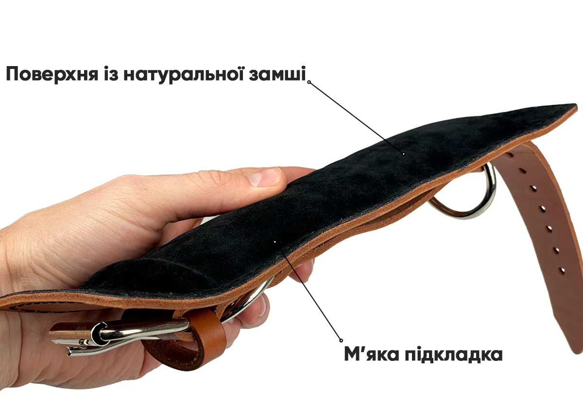 Манжета EasyFit F10 для тяги на тренажері регульована 16-31 см натуральна шкіра коричнева
