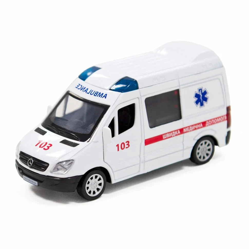 Автомодель MERCEDES-BENZ SPRINTER Швидка Допомога 1:32 металевий різнобарвний