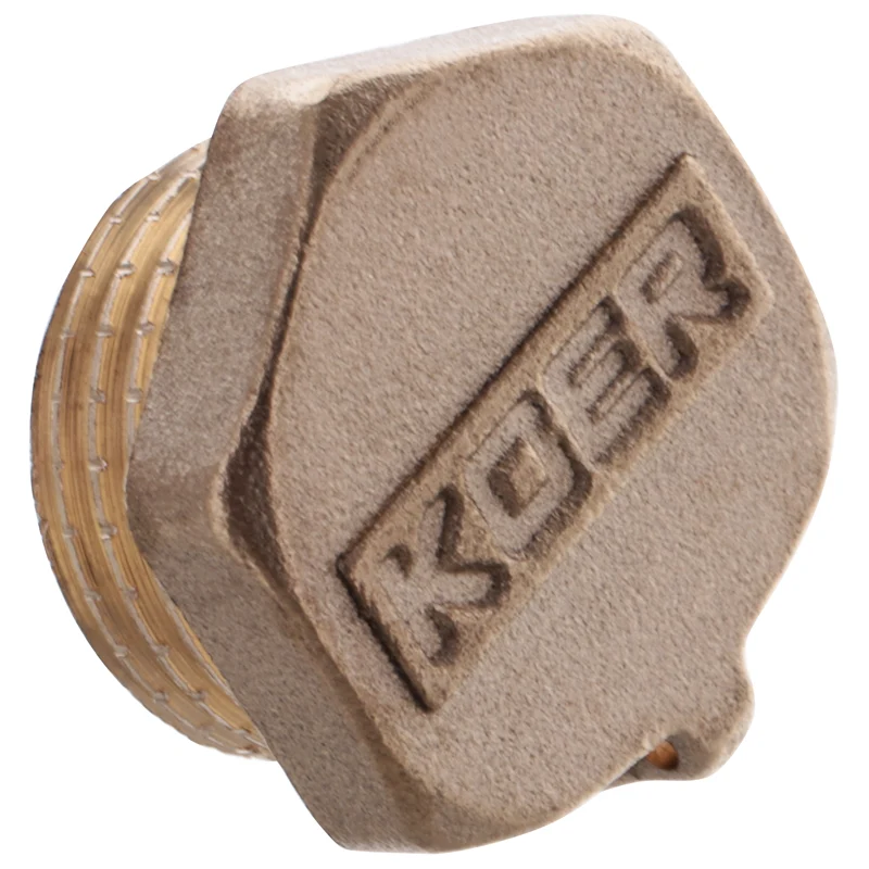 Заглушка Koer KF.P06M.WN 1/2'' Н латунь внутрішня-зовнішня різьба без нікелю