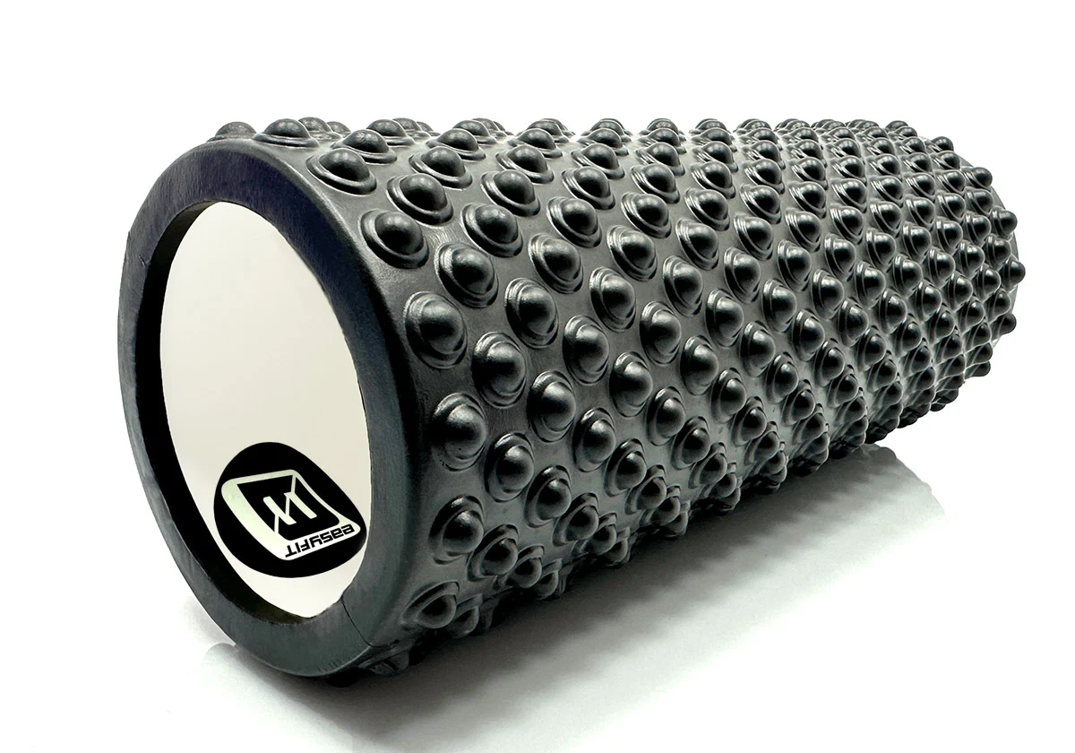 Масажний ролик 3D EasyFit Grid Roller Light EVA-піна 33х14 см Чорний