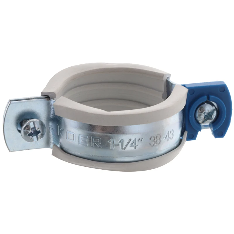 Хомут трубний 1-1/4" (38-43 мм) оцинкований сірий Koer KCB.10.G