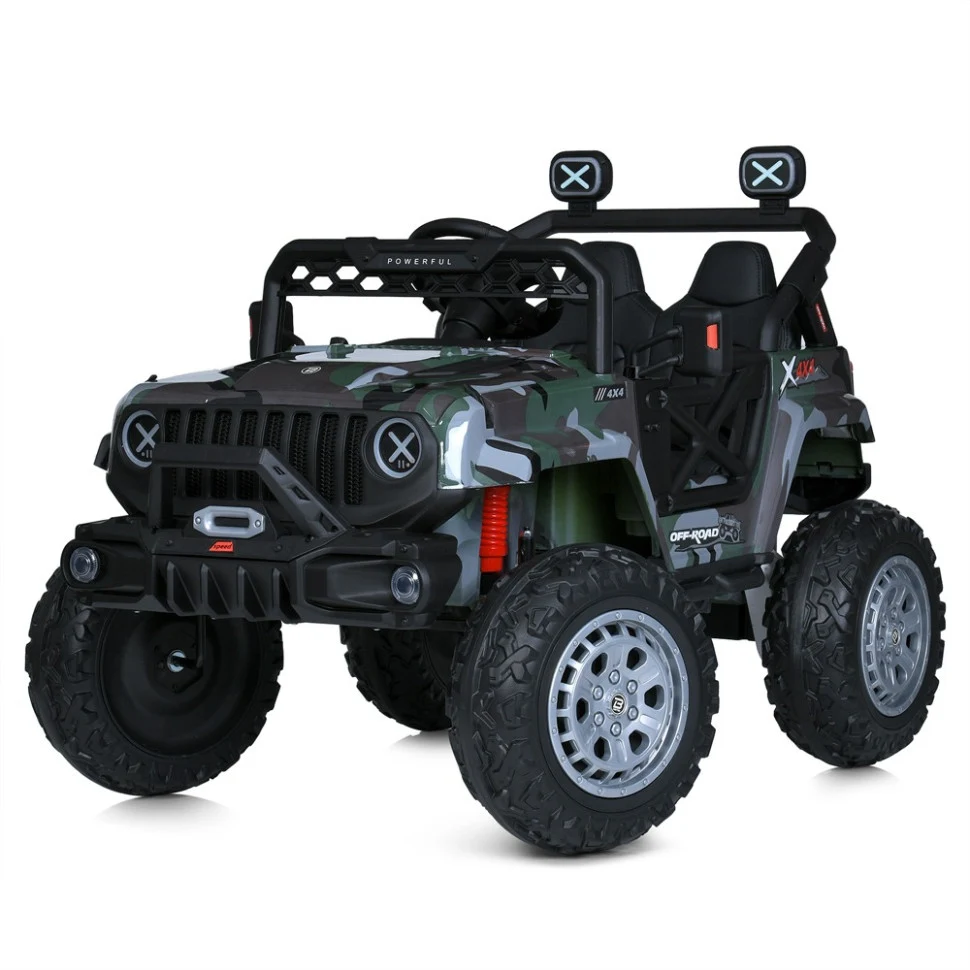 Детский электромобиль Джип M 4960EBLRS-18 24V 111x76x79 см пластик черный