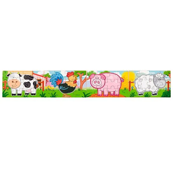 Дерев'яний пазл 4 в 1 Viga Toys Ферма 48 ел. Дерево 30х30 см