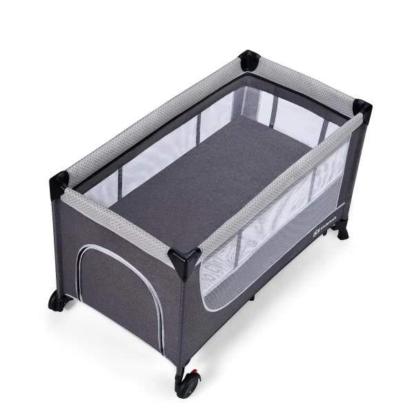 Манеж-ліжко Kinderkraft Leody сірий 126x65x76 см пластик, сталь, поліестер