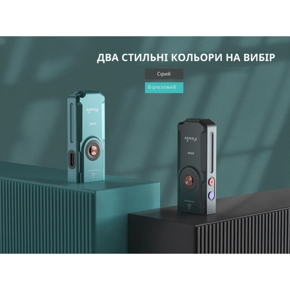 Ліхтар наключний Fenix E06R 700 лм метал бірюзовий 69х29х16 мм