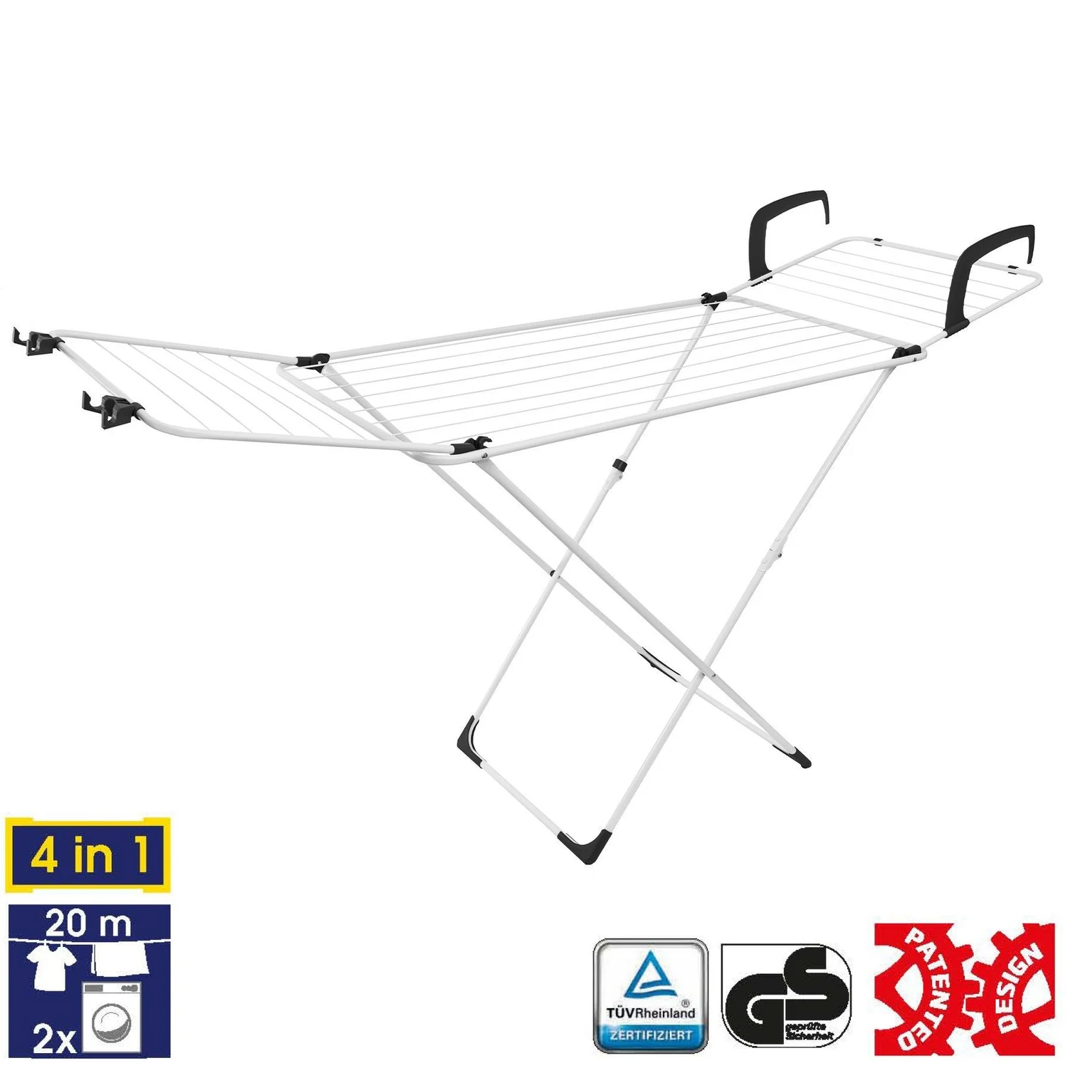 Сушарка для білизни Casa Si Flex Dry 4in1 підлогова/навісна 20 м сталь біла 180x92x50 см