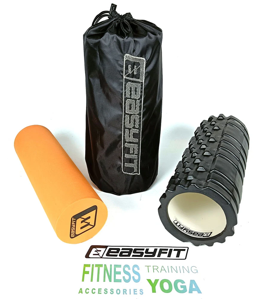 Масажний ролик ProDobro PRO Active 33 см EVA-піна чорний сірий