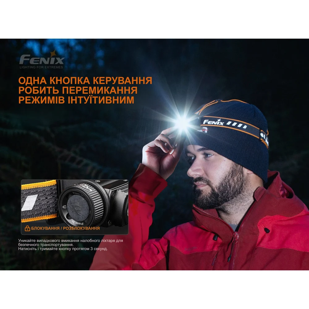 Налобний ліхтар Fenix HM60R 1300 лм алюмінієвий 85х45х45 мм камуфляж