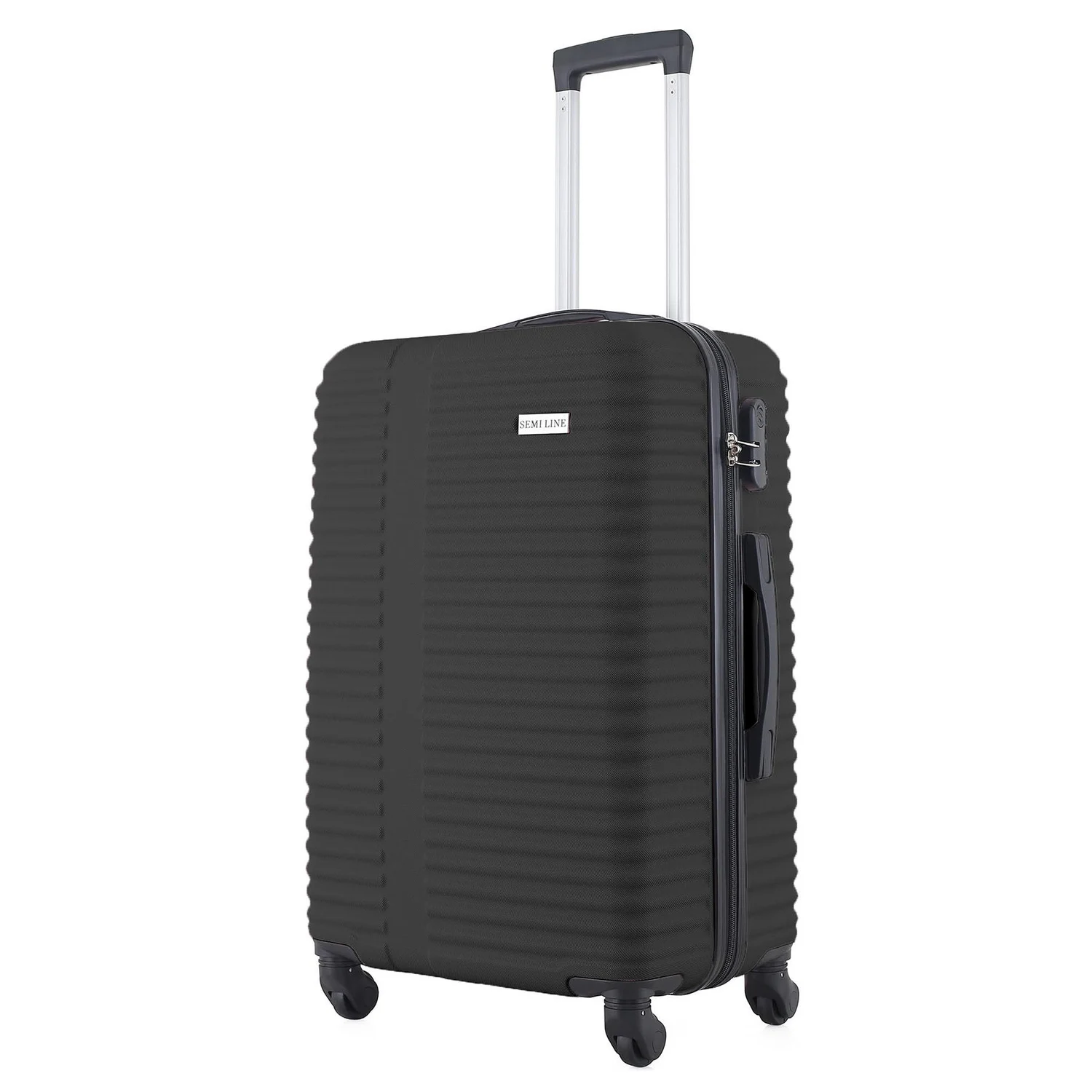 Чемодан Semi Line 20" (S) чорний ABS-пластик 41 л з кодовим замком на 4 колесах