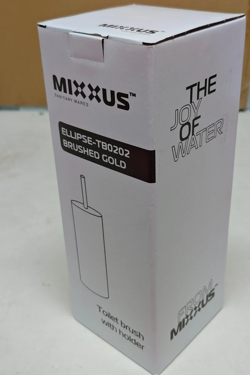 Йоржик для унітазу підлоговий Mixxus Ellipse-TB0202 нержавіюча сталь 40х10х10 см матове золото