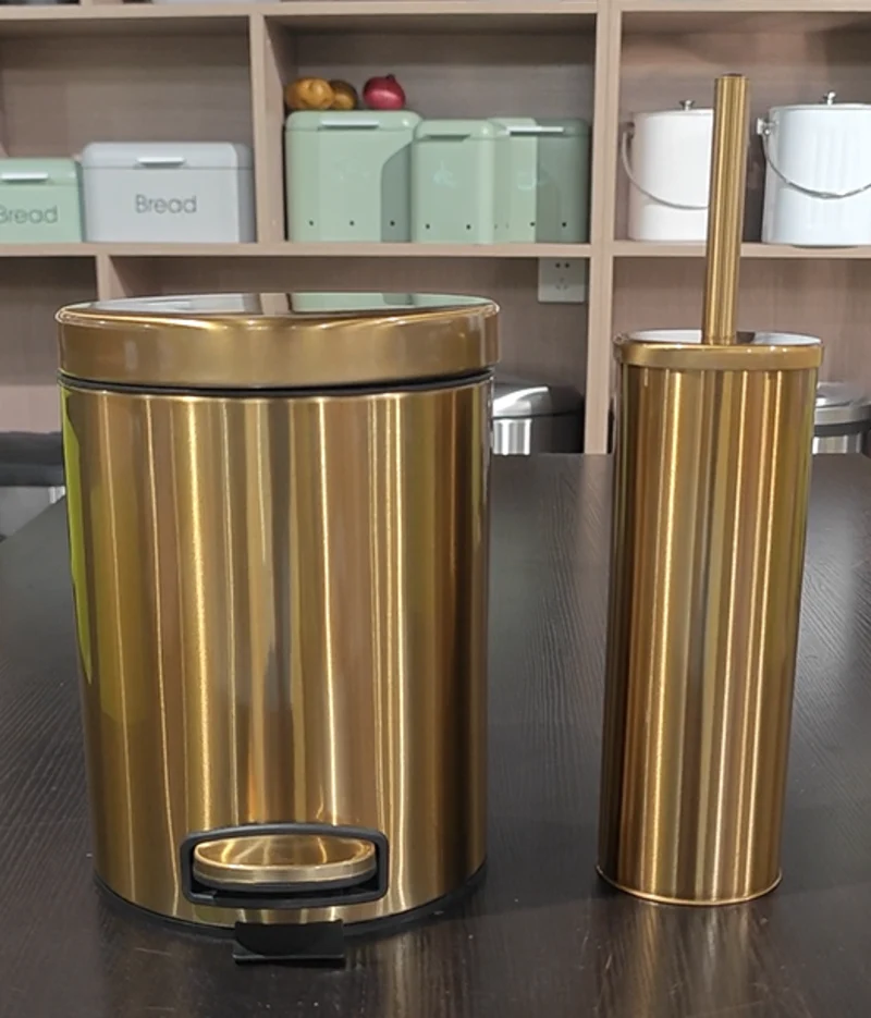 Йоржик для унітазу підлоговий Mixxus Ellipse-TB0202 нержавіюча сталь 40х10х10 см матове золото