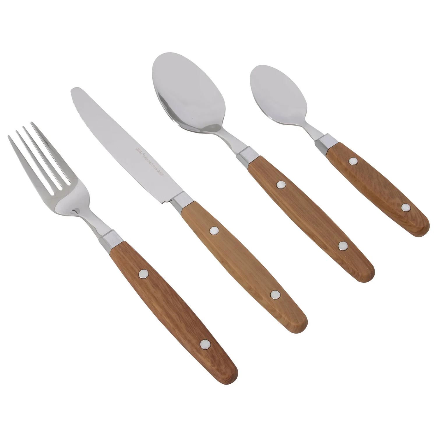 Набір столових приборів Cutlery Nature 16 предметів нержавіюча сталь меламін 255х170х65 мм сріблястий/дерево