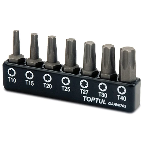 Набір біт TORX 1/4" 7 шт. T10-T40 пластиковий тримач