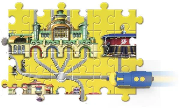 Ігровий набір Паровозик Chuggington Вілсон механічна функція 6 деталей пазла різнобарвний пластик