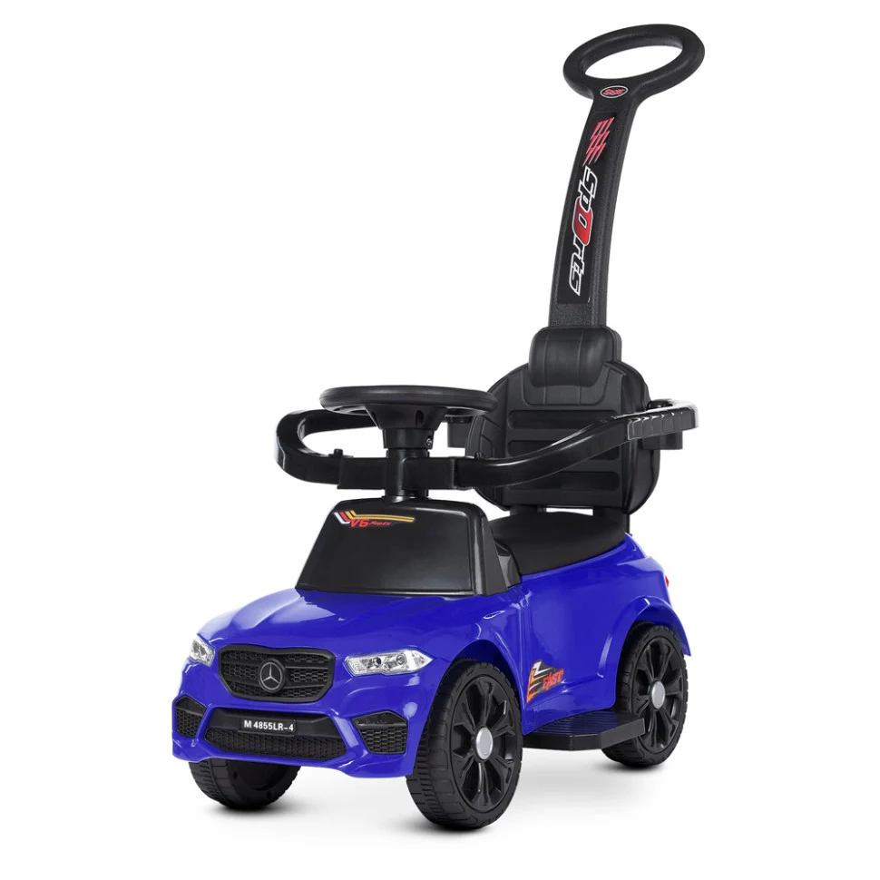 Дитячий електромобіль Bambi M 4855LR-4 2в1 65x30x49 см екокожа синій
