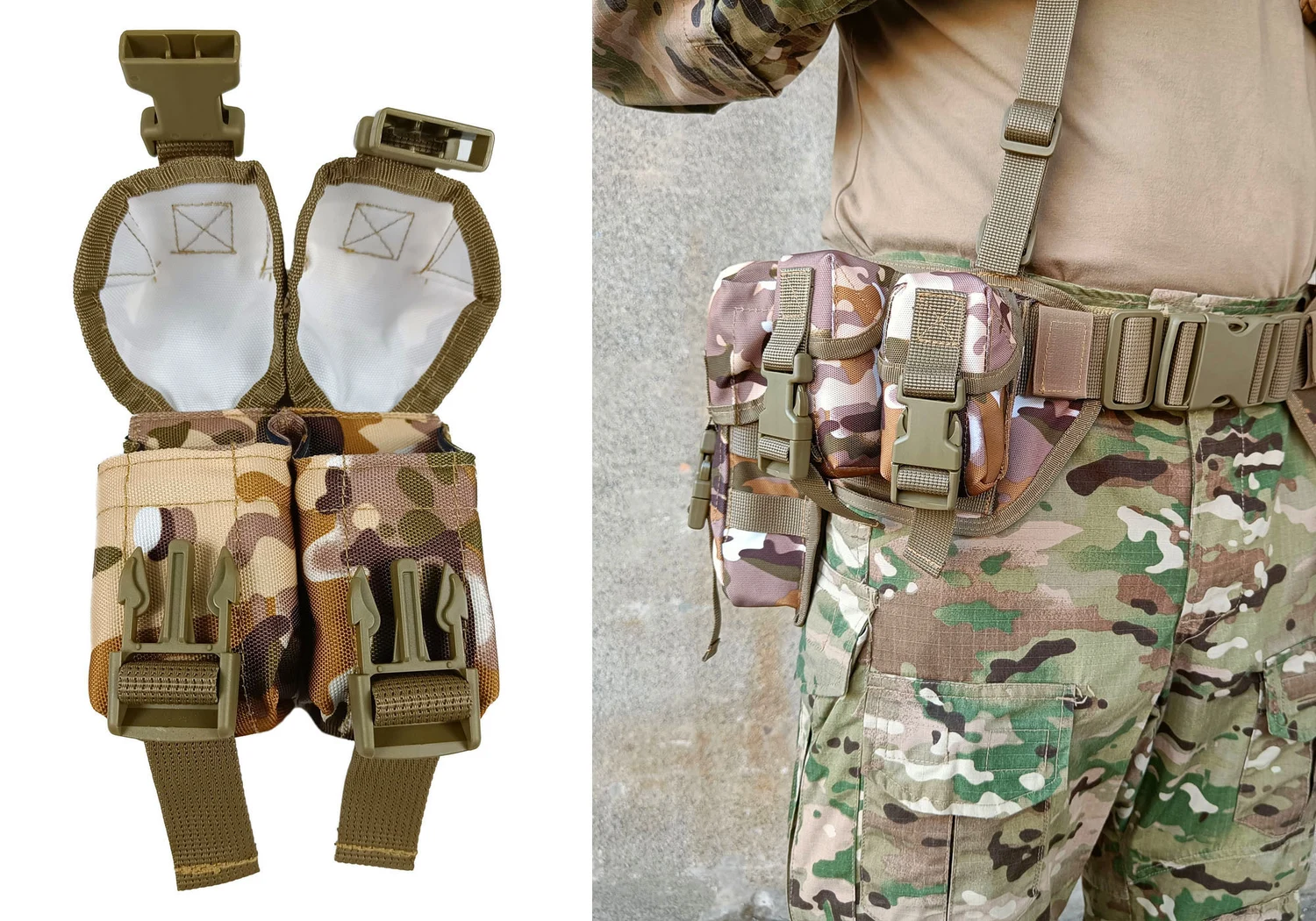 Підсумок гранатний подвійний MOLLE 60x50x100 мм Cordura 1050 мультикам степовий