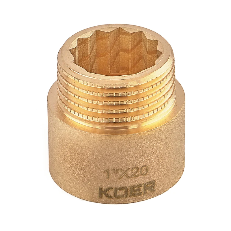 Подовжувач Koer KF.E10-20.WN 1"-20мм без нікелю внутрішня-зовнішня різьба