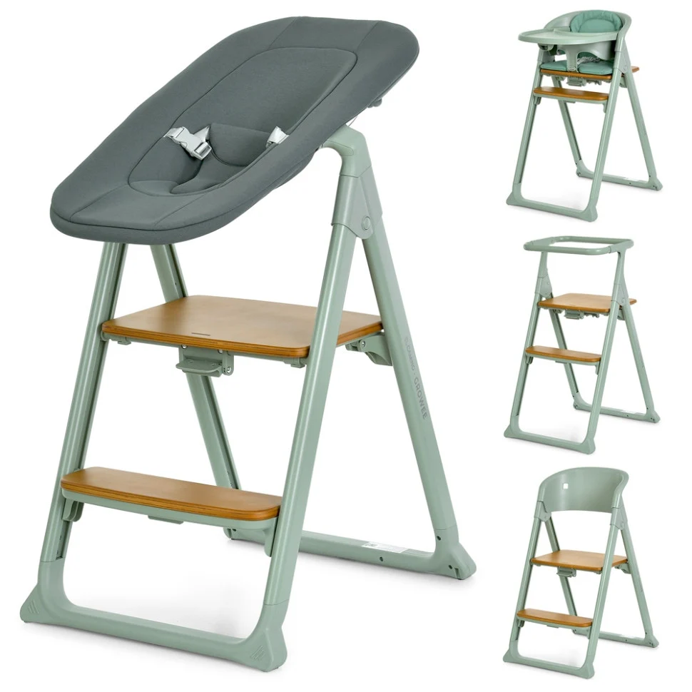Стільчик для годування 4 в 1 GROWEE ME 1222 60х52х90 см еко-шкіра Sage Green