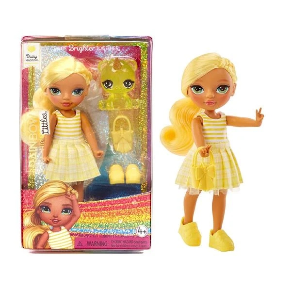 Лялька Rainbow High Littles Дейзі 15 см жовта з одягом та улюбленцем