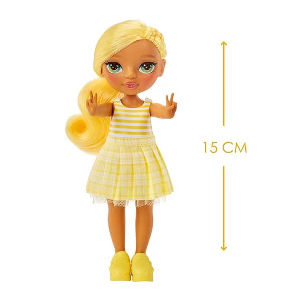 Лялька Rainbow High Littles Дейзі 15 см жовта з одягом та улюбленцем