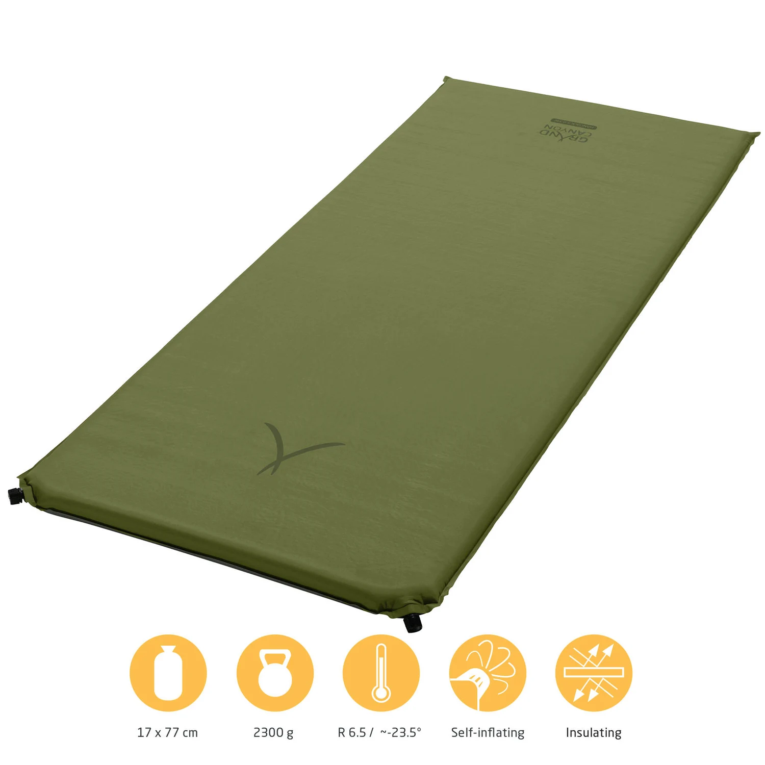 Килимок самонадувний Grand Canyon Hancock 5.0 XW 50 мм 75D Polyester Nutria Brown