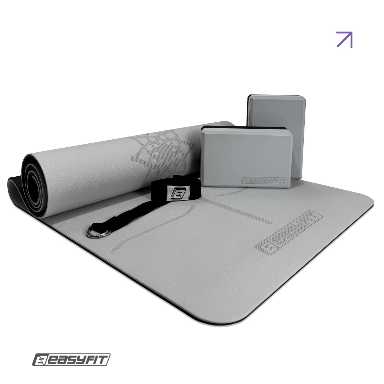 Набір для йоги EasyFit Polarity Set PRO 183х61х0,6 см TPE Stone
