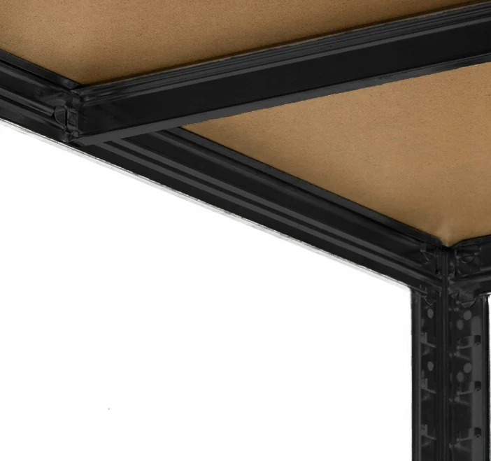 Стеллаж металевий LEOBRO Premium Black 180х90х30 см 5 полиць МДФ чорний