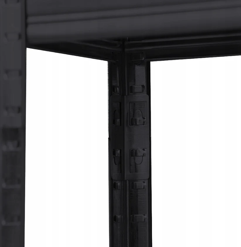 Стеллаж металевий LEOBRO Premium Black 180х90х30 см 5 полиць МДФ чорний