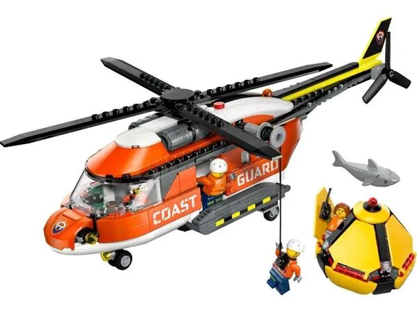 Конструктор LEGO Гелікоптер берегової охорони 551 деталь Пластик Червоний