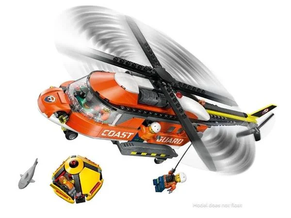 Конструктор LEGO Гелікоптер берегової охорони 551 деталь Пластик Червоний