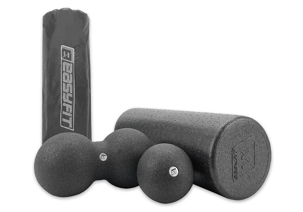 Набір для масажу 3 шт EasyFit MioSet-XL 45х15 см, 23х12 см, 10 см екструзійний поліпропілен чорний