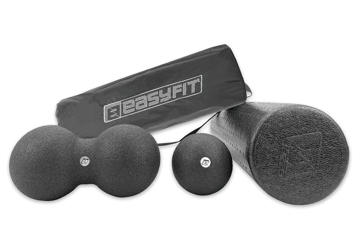 Набір для масажу 3 шт EasyFit MioSet-XL 45х15 см, 23х12 см, 10 см екструзійний поліпропілен чорний