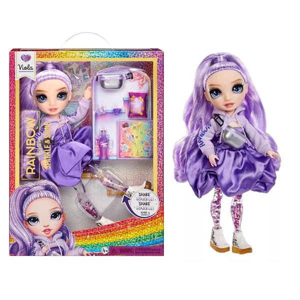 Лялька Rainbow High Sparkle Shine Віола 28 см пластик бузковий з аксесуарами