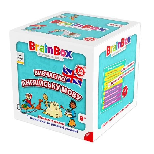 Настільна гра Вивчаємо англійську мову BrainBox 55 карток картонна для 1-6 гравців