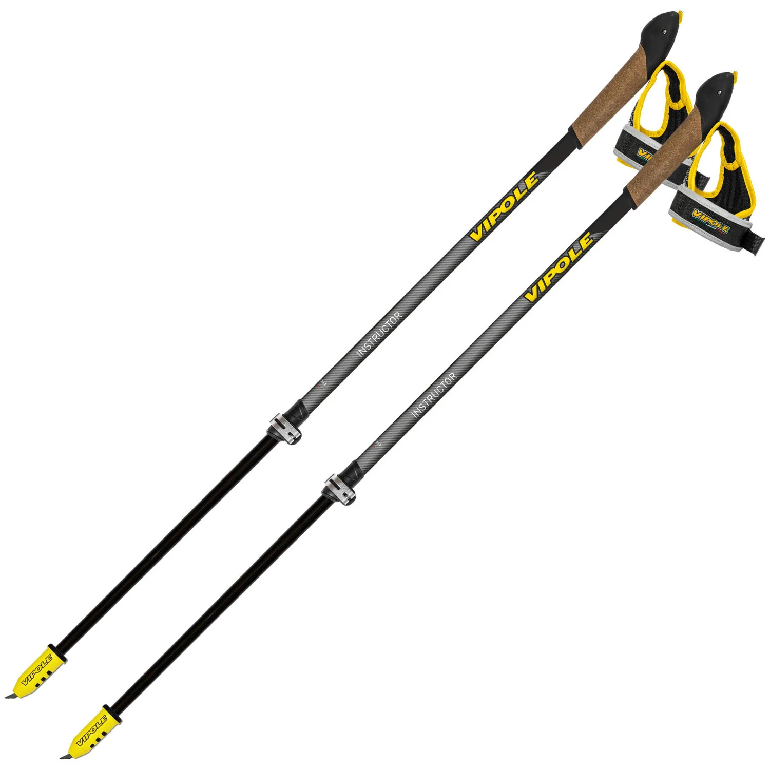 Палки для скандинавської ходьби Vipole Instructor Vario QL Silent DLX 100% HM Carbon 64-135 см чорні