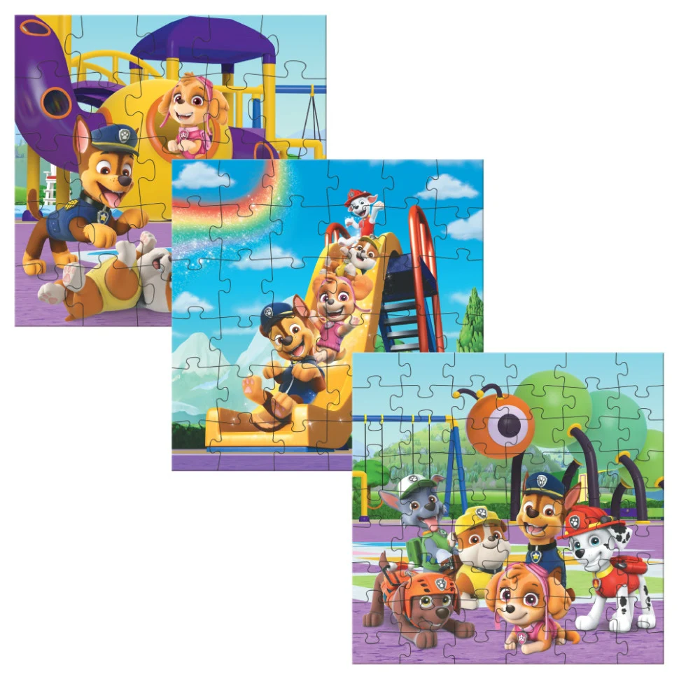 Пазл 3в1 Ігрова площадка Paw Patrol 25 36 54 елементи картон 20х20 см