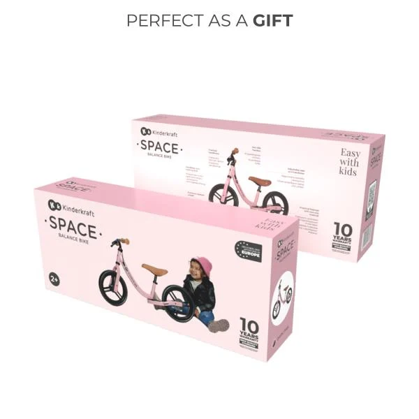 Беговел Kinderkraft Space 12" метал темно-рожевий для дітей 2-5 років 3,6 кг