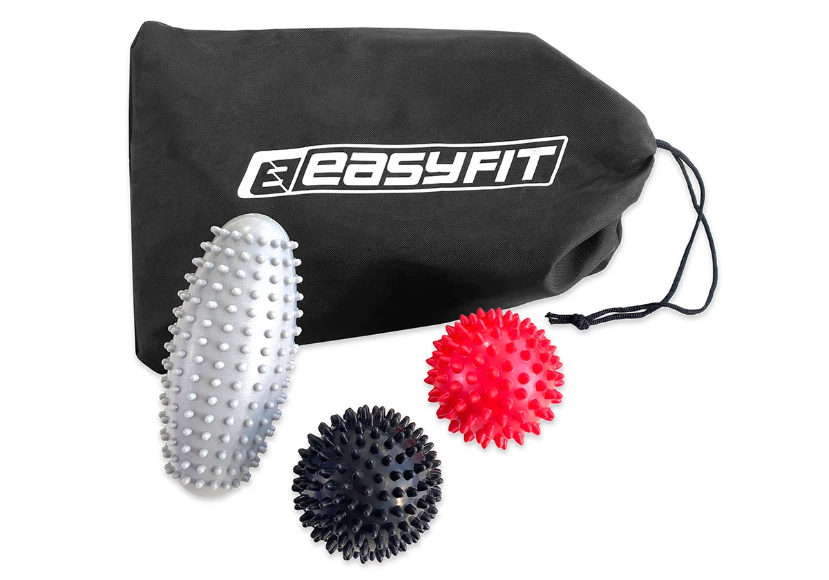 Набір масажний EasyFit PVC Set-1 3 аксесуара ПВХ 7,5х16х6,5 см чорний червоний сірий