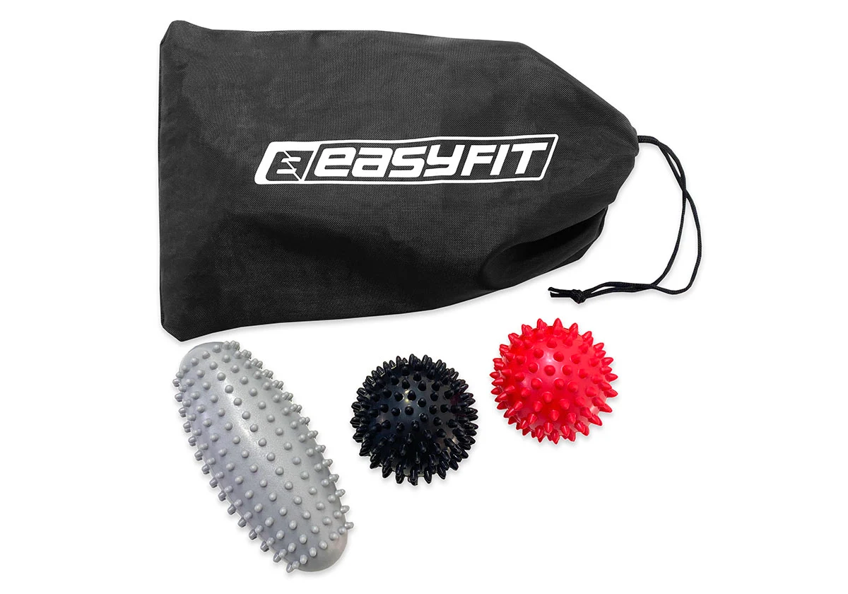 Набір масажний EasyFit PVC Set-1 3 аксесуара ПВХ 7,5х16х6,5 см чорний червоний сірий