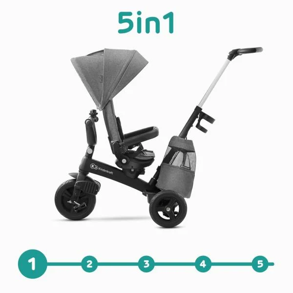 Триколісний велосипед Kinderkraft Easytwist 73x43x28,5 см магнієвий сплав сірий