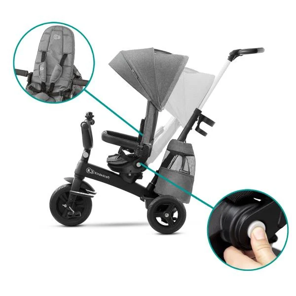 Триколісний велосипед Kinderkraft Easytwist 73x43x28,5 см магнієвий сплав сірий