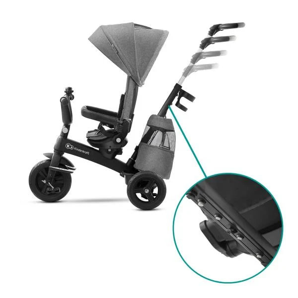 Триколісний велосипед Kinderkraft Easytwist 73x43x28,5 см магнієвий сплав сірий