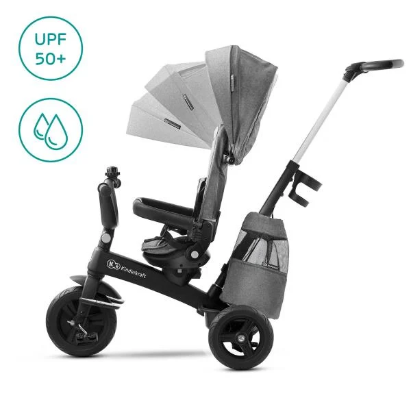 Триколісний велосипед Kinderkraft Easytwist 73x43x28,5 см магнієвий сплав сірий