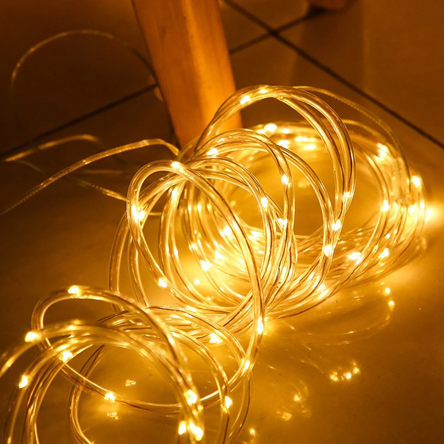 Садова гірлянда 100 LED 12 м тепле біле світло пластик IP54