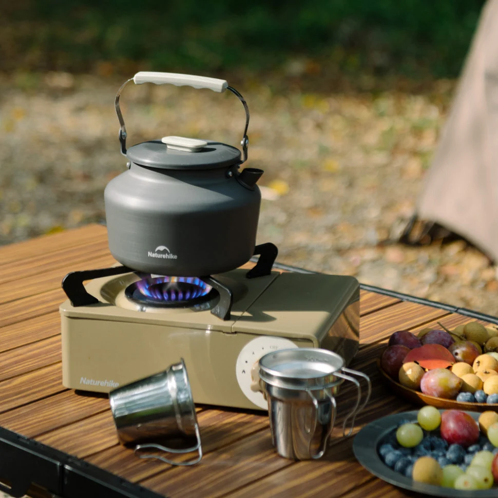 Кемпінговий чайник 1,4 л алюмінієвий сірий Naturehike CNK2450CF030