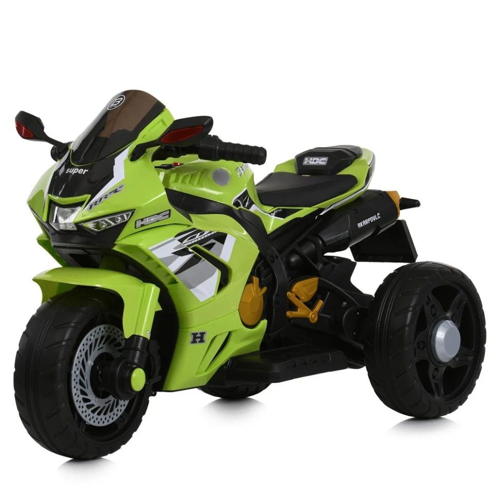 Детский электромобиль мотоцикл Bambi Racer M 6220ELR до 25 кг 92х50х57 см пластик черный