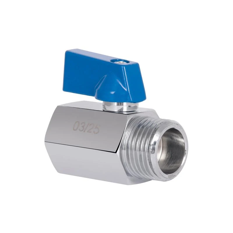 Кран кульовий Mini 1/2" латунь хромований запірна арматура SD188W15