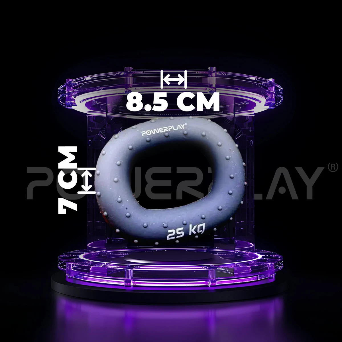 Эспандер кистевой PowerPlay PP-4337 25 кг силиконовый серый