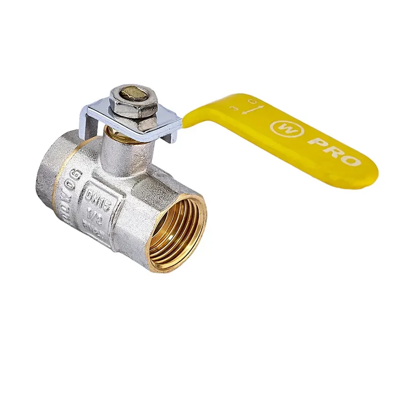 Кран кульовий 1/2" FFL Waterpro WP602-15FFL-Y латунь жовтий 0,5 кг